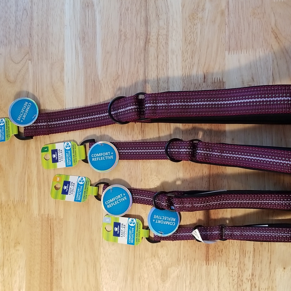 Easy-on martingale style reflective comfort collar